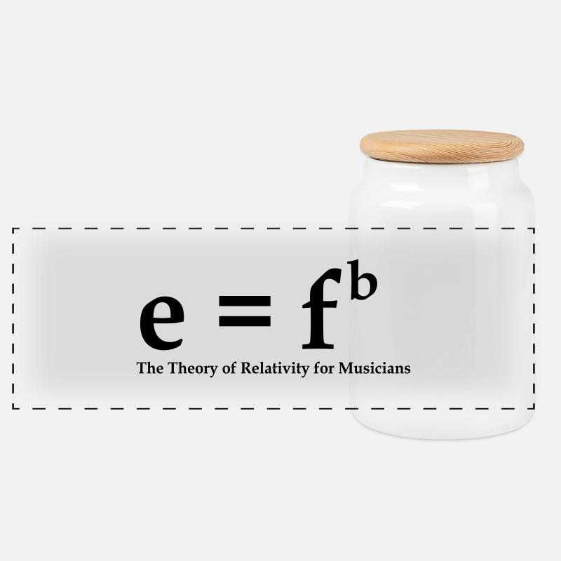 E=fb, theory of relativity for musicians - Panorama Keksdose mit Holzdeckel - Weiß
