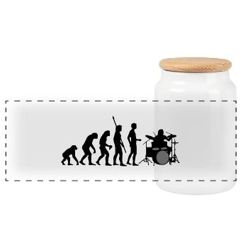 evolution_drummer_b_2c - Boîte à biscuits avec couvercle en bois - blanc - Devant