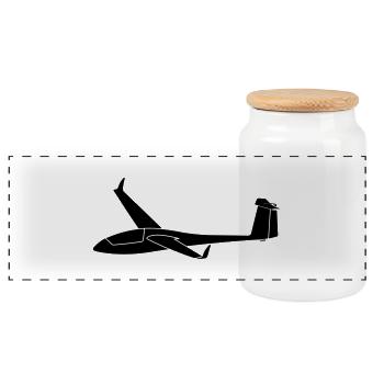 std cirrus with winglets - Panoramic Cookie Jar with Wooden Lid - white - Front