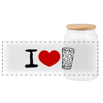 I love Dubbe - Panorama Keksdose mit Holzdeckel - Weiß - Vorne