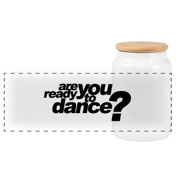 Are You Ready To Dance ? - Boîte à biscuits avec couvercle en bois - blanc - Devant