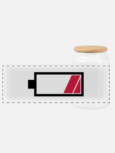 Akku leer Partner Motiv - Panorama Keksdose mit Holzdeckel - Weiß