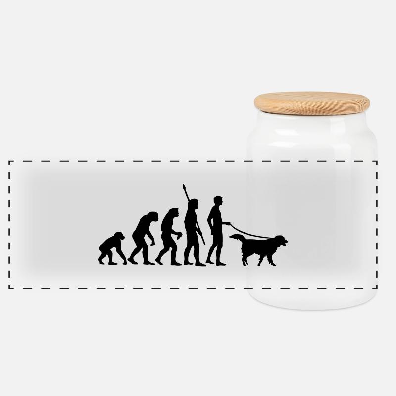evolution_dog - Panorama Keksdose mit Holzdeckel - Weiß