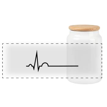 EKG - mittlerer Grundsrich - Panorama Keksdose mit Holzdeckel - Weiß - Vorne