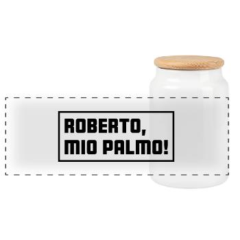 Roberto, mio palmo! - Panorama Keksdose mit Holzdeckel - Weiß - Vorne