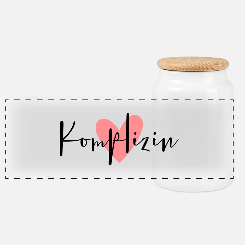 Komplizin rosa Herz Freundin Partnerin - Panorama Keksdose mit Holzdeckel - Weiß