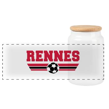 Rennes Fußball 2013 - Panorama Keksdose mit Holzdeckel - Weiß - Vorne