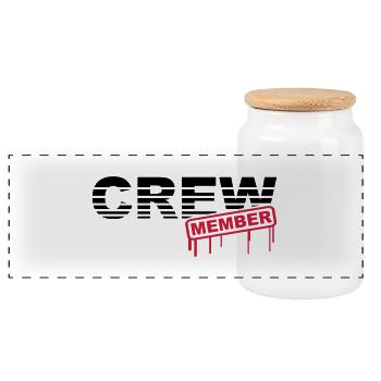 Crew Member - Panoramic Cookie Jar with Wooden Lid - white - Front