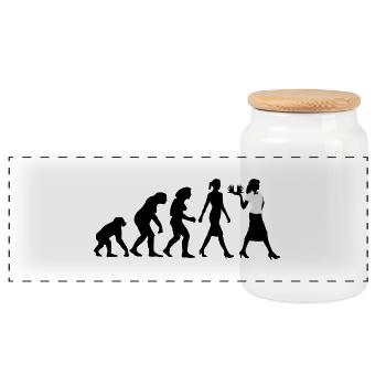 evolution_kellnerin_122013_a_2c - Panoramic Cookie Jar with Wooden Lid - white - Front