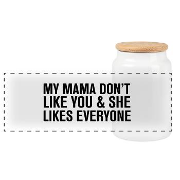 My mama Don't like you - Boîte à biscuits avec couvercle en bois - blanc - Devant