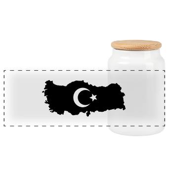 turkey_design_001 - Boîte à biscuits avec couvercle en bois - blanc - Devant