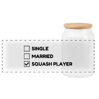Squash Sport Game Match Champion Victory - Boîte à biscuits avec couvercle en bois - blanc - Devant