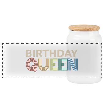 Retro Geburtstag Queen Frauen Geburtstagsfeier Geschenk - Panorama Keksdose mit Holzdeckel - Weiß - Vorne