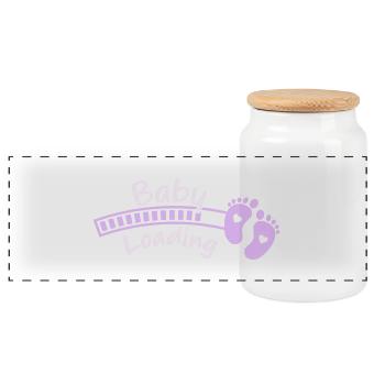 Chargement de bébé - Boîte à biscuits avec couvercle en bois - blanc - Devant
