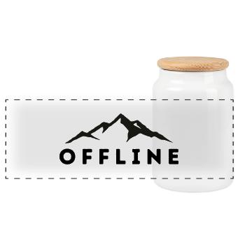 OFFLINE BERGE - Panorama Keksdose mit Holzdeckel - Weiß - Vorne