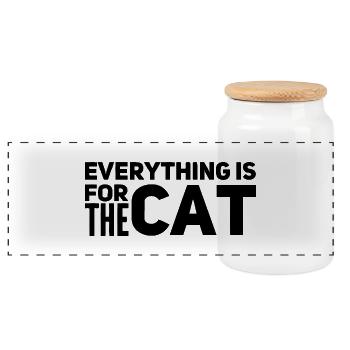 4 the cat - Panorama Keksdose mit Holzdeckel - Weiß - Vorne