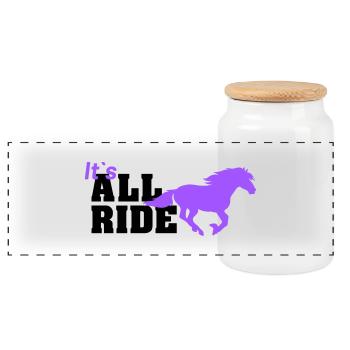 all ride - Panorama Keksdose mit Holzdeckel - Weiß - Vorne