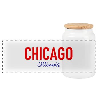 Chicago - Illinois USA - United States of America - Panorama Keksdose mit Holzdeckel - Weiß - Vorne
