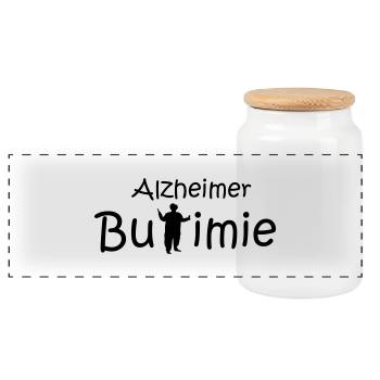 Alzheimer bulimia - Panoramic Cookie Jar with Wooden Lid - white - Front