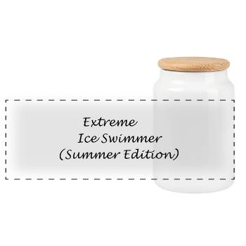 Extreme Swimmer (summer edition) - Panoramic Cookie Jar with Wooden Lid - white - Front