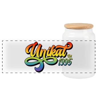 Unikat Est. 1995 - Panorama Keksdose mit Holzdeckel - Weiß - Vorne
