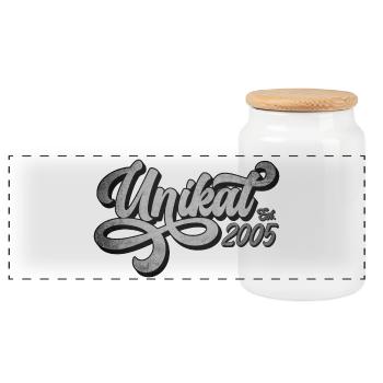 Unikat Est. 2005 - Geschenk 21. Geburtstag - Panorama Keksdose mit Holzdeckel - Weiß - Vorne