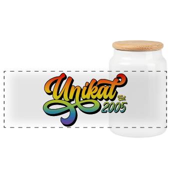 Unikat Est. 2005 - Geschenk 21. Geburtstag - Panorama Keksdose mit Holzdeckel - Weiß - Vorne