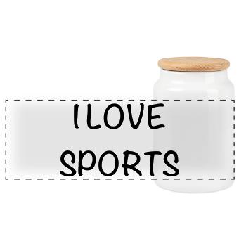 J’adore le sport - Boîte à biscuits avec couvercle en bois - blanc - Devant