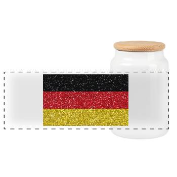 Allemagne bannière drapeau indigène tradition allemande - Boîte à biscuits avec couvercle en bois - blanc - Devant