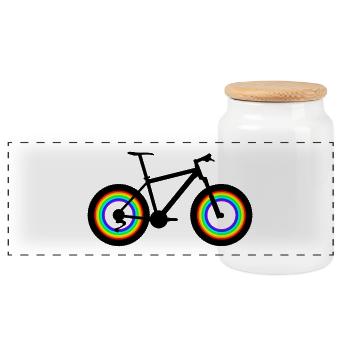 T-Shirt Geschenk Idee Weihnachten Lustig Fahrrad - Panorama Keksdose mit Holzdeckel - Weiß - Vorne