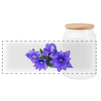 flowers lilies tulips orchids sunflower dahlia ger - Panorama Keksdose mit Holzdeckel - Weiß - Vorne