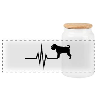 Mein Herz schlägt für Hunde - Zwergschnauzer Hund - Panorama Keksdose mit Holzdeckel - Weiß - Vorne