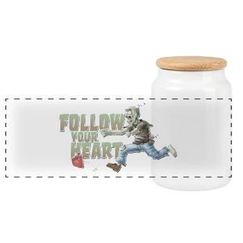 motif coeur shirtzombie suivre votre cœur à nouveau - Boîte à biscuits avec couvercle en bois - blanc - Devant