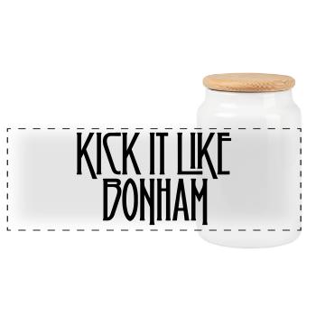 Coup de pied comme Bonham - Boîte à biscuits avec couvercle en bois - blanc - Devant