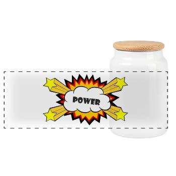 Power Comic Explosion - Panorama Keksdose mit Holzdeckel - Weiß - Vorne