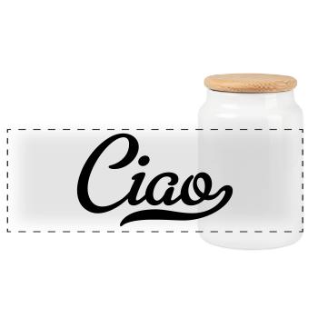 ciao - Panorama Keksdose mit Holzdeckel - Weiß - Vorne