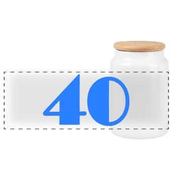 40 ANS. 40e ANNIVERSAIRE. ANNIVERSAIRE 40 ANS. 40 - Boîte à biscuits avec couvercle en bois - blanc - Devant