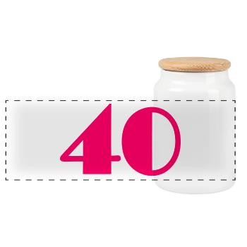 40 ANS. 40e ANNIVERSAIRE. ANNIVERSAIRE 40 ANS. 40 - Boîte à biscuits avec couvercle en bois - blanc - Devant