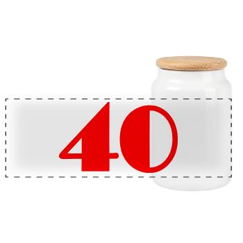 40. 40 ANS. 40e ANNIVERSAIRE. ANNIVERSAIRE 40 ANS. - Boîte à biscuits avec couvercle en bois - blanc - Devant