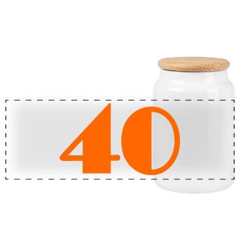 40 ANS,40e ANNIVERSAIRE,ANNIVERSAIRE 40 ANS,40 - Boîte à biscuits avec couvercle en bois - blanc - Devant