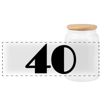 40 ANS. 40e ANNIVERSAIRE. ANNIVERSAIRE 40 ANS. 40 - Boîte à biscuits avec couvercle en bois - blanc - Devant
