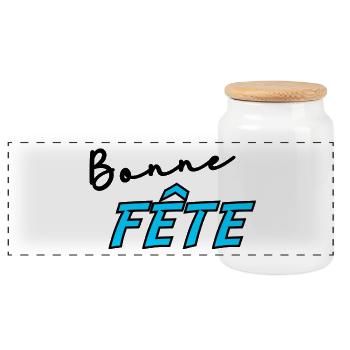 PAPA. FÊTE DES PÈRES. BONNE FÊTE PAPA. BONNE FÊTE - Boîte à biscuits avec couvercle en bois - blanc - Devant