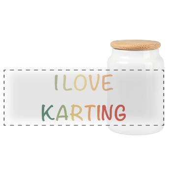 KartingLiebe Pastell-Racing - Panorama Keksdose mit Holzdeckel - Weiß - Vorne