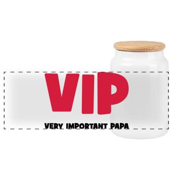 Very Important Papa :) - Boîte à biscuits avec couvercle en bois - blanc - Devant
