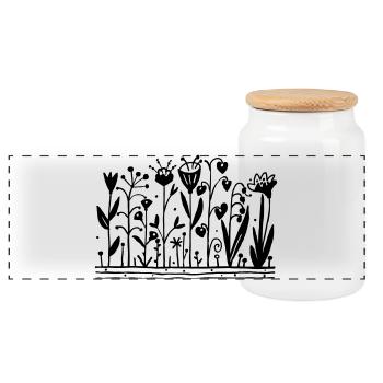 Garden t-shirt - Panoramic Cookie Jar with Wooden Lid - white - Front