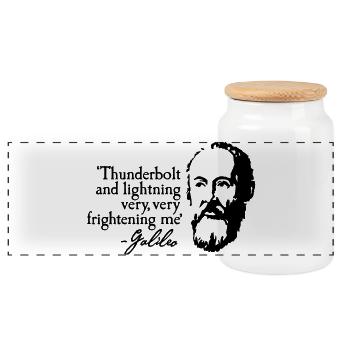 Galileo - Thunderbold and lightning very very... - Panorama Keksdose mit Holzdeckel - Weiß - Vorne