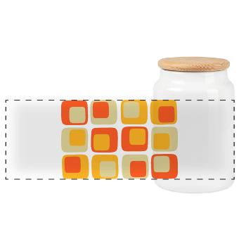 modèle des années 70 - Boîte à biscuits avec couvercle en bois - blanc - Devant