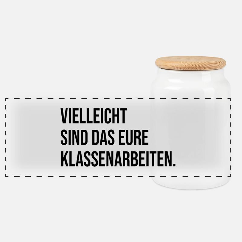 Vielleicht sind das eure Klassenarbeiten - Panorama Keksdose mit Holzdeckel - Weiß