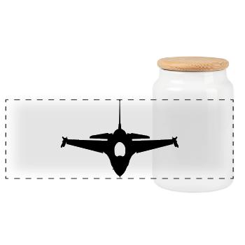 Avion - Boîte à biscuits avec couvercle en bois - blanc - Devant