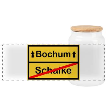 Bochum Aufstieg - Panorama Keksdose mit Holzdeckel - Weiß - Vorne